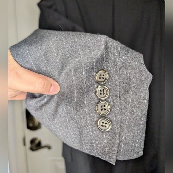 Lauren Ralph Lauren Men's 48R Blazer Sport Coat Charcoal Gray Pinstripe Vent EUC - Picture 4 of 8